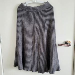 Oak+Fort Knit Pleated Midi Grey Skirt